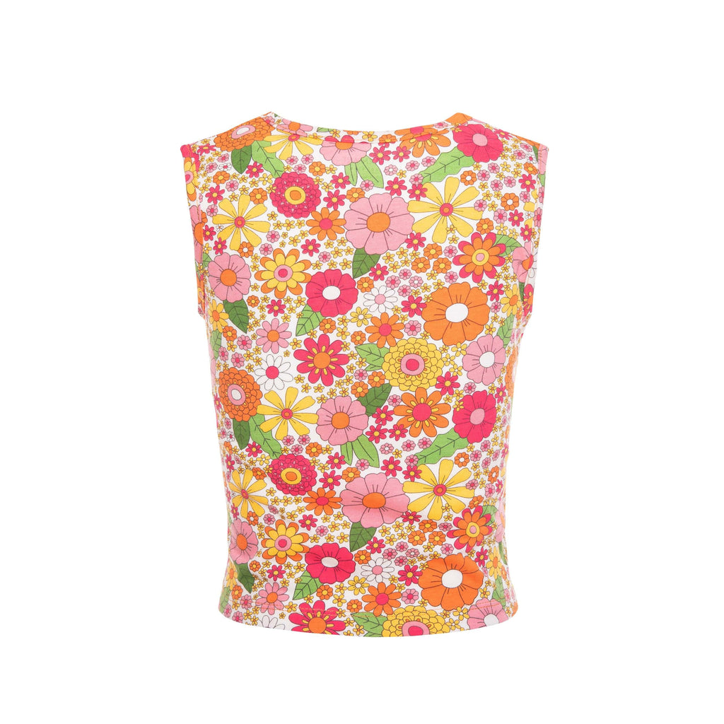 Girls Printed Twist Hem Tank Top - GTS-41S - nagahomme