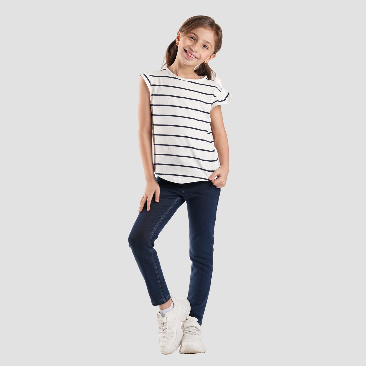 Off White Striped T-Shirt-GTS-44S