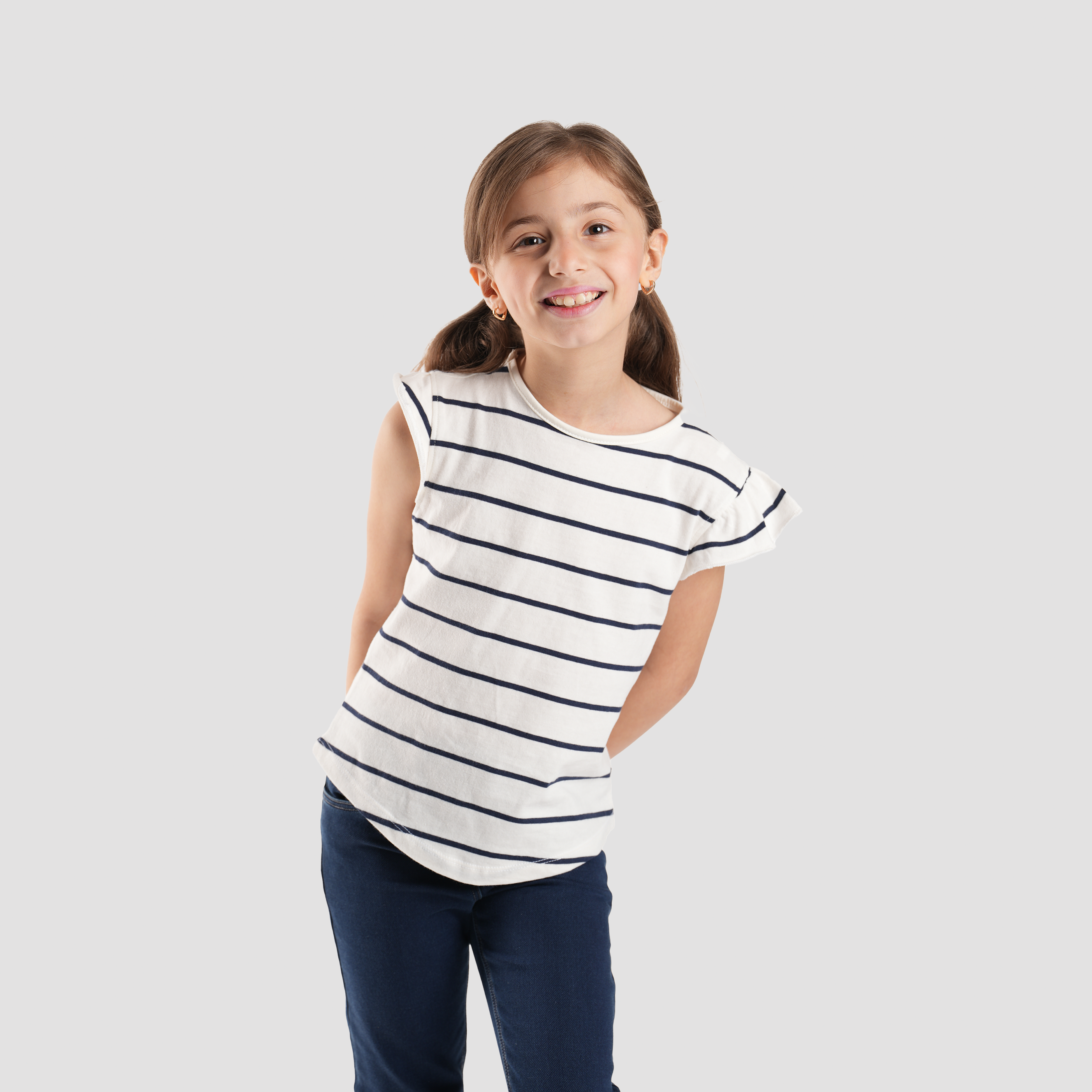Off White Striped T-Shirt-GTS-44S Secondary image