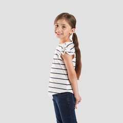 Off White Striped T-Shirt-GTS-44S