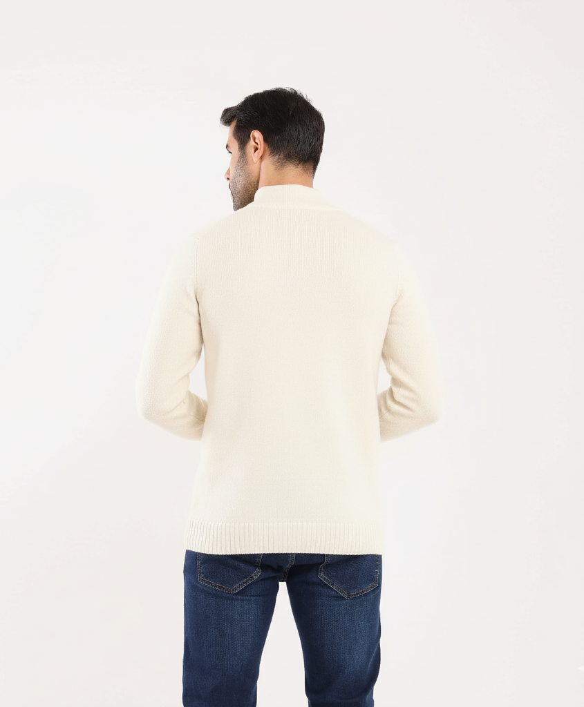 Men's Mock Neck Knit Pullover-MPLFSH-26