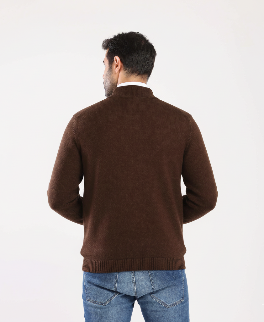Men's Mock Neck Knit Pullover-MPLFSH-26