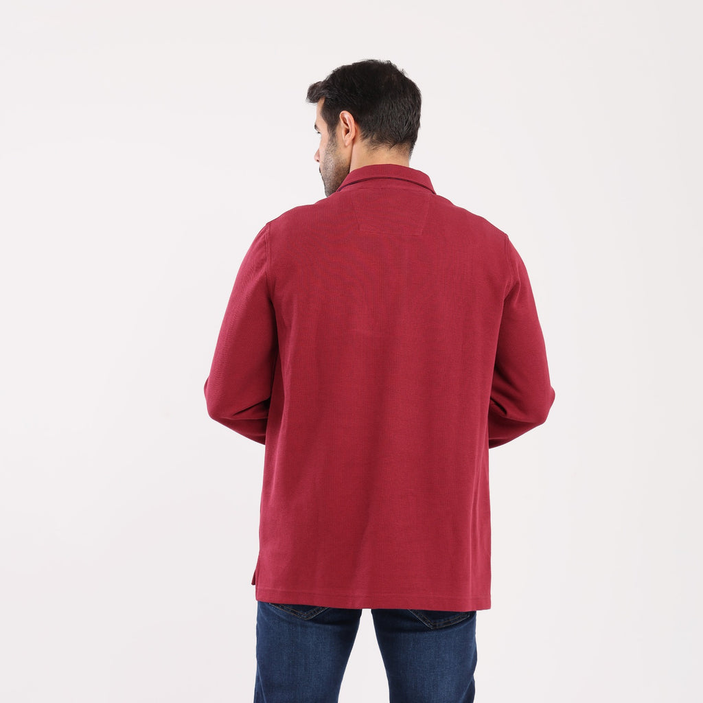 Red Sweatshirt with with a polo collar (MSW-67W)