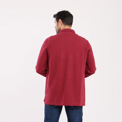 Red Sweatshirt with with a polo collar (MSW-67W)