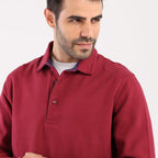 Red Sweatshirt with with a polo collar (MSW-67W)