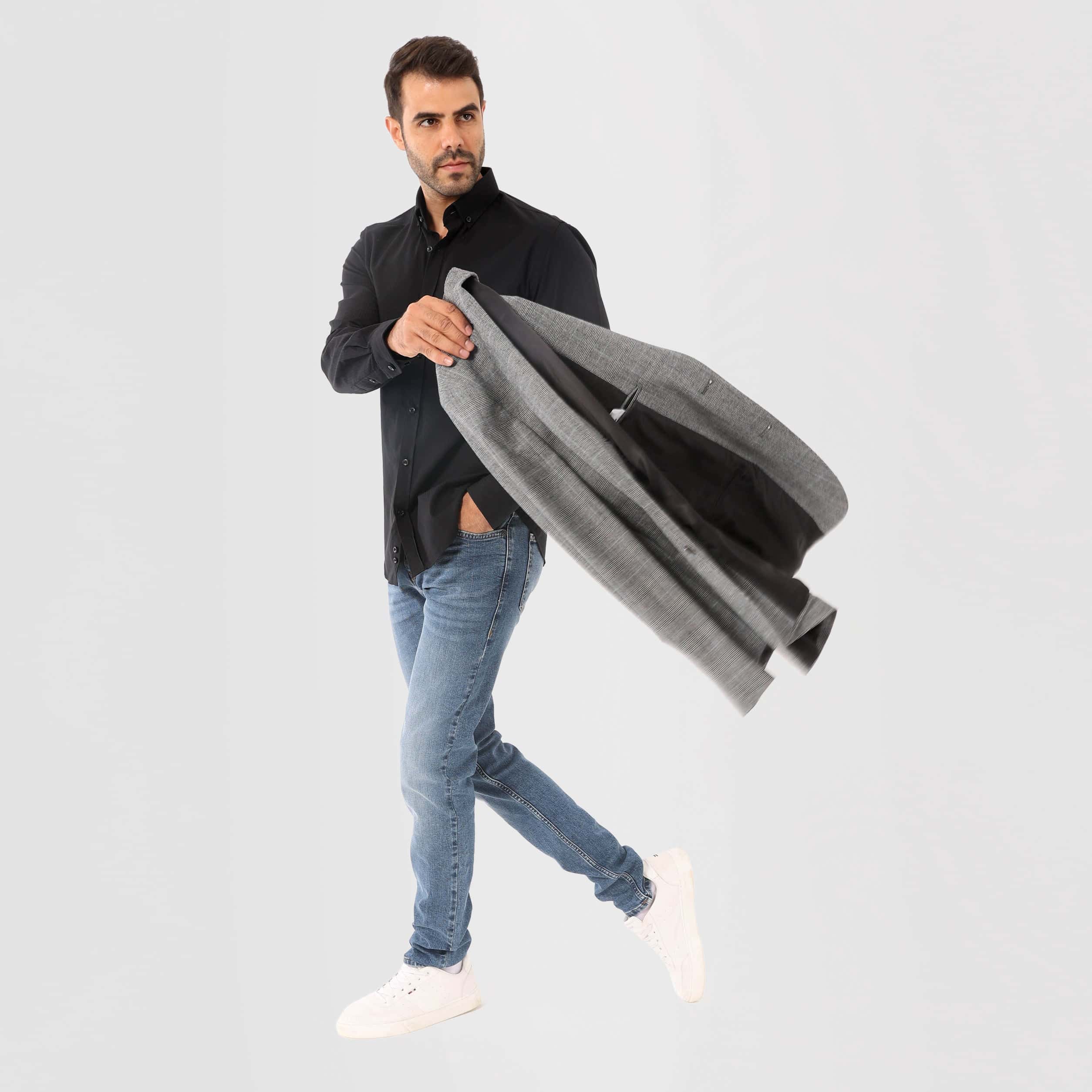 Black*Grey Blazer Jacket(363) - nagahomme