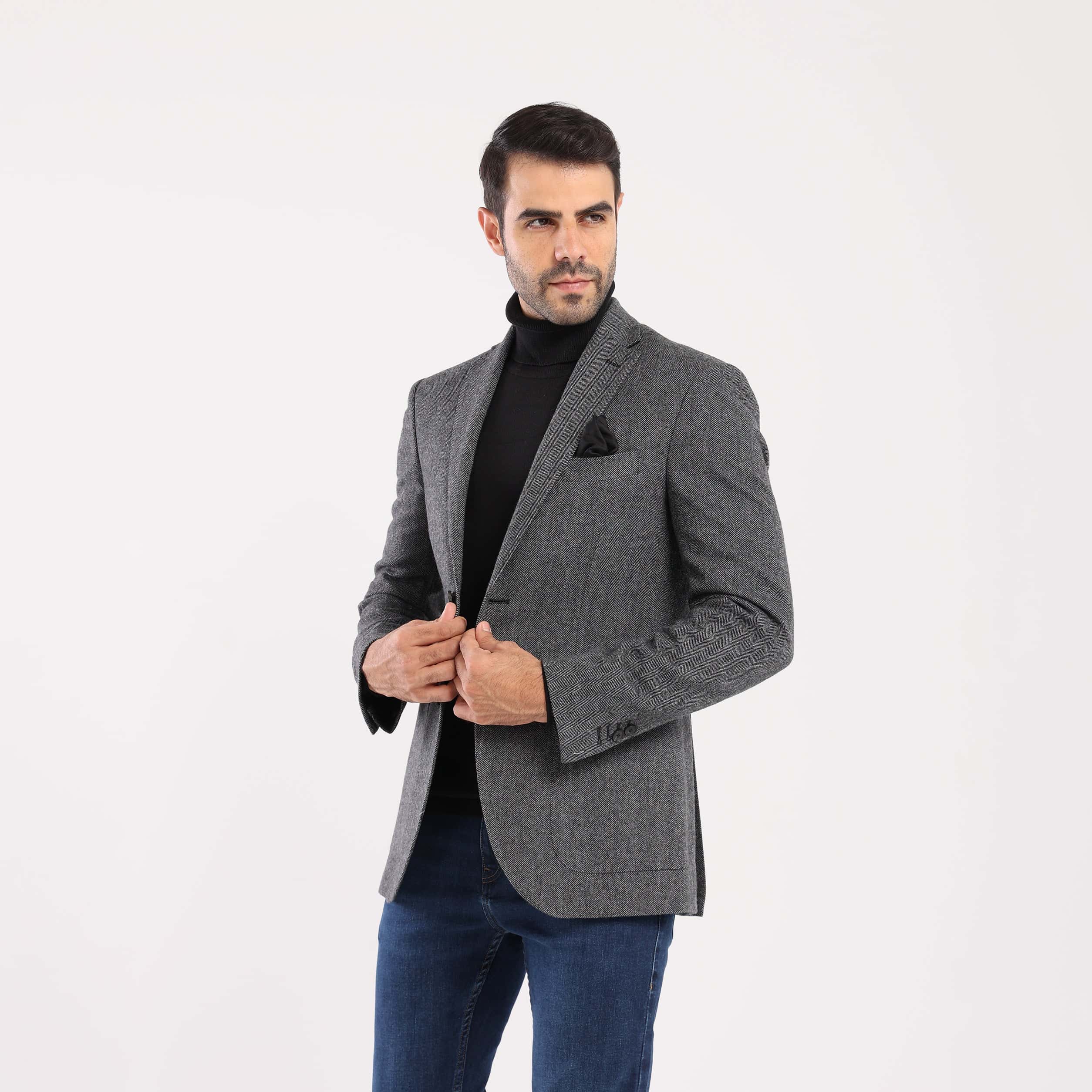 Dark Grey Blazer Jacket(393) - nagahomme
