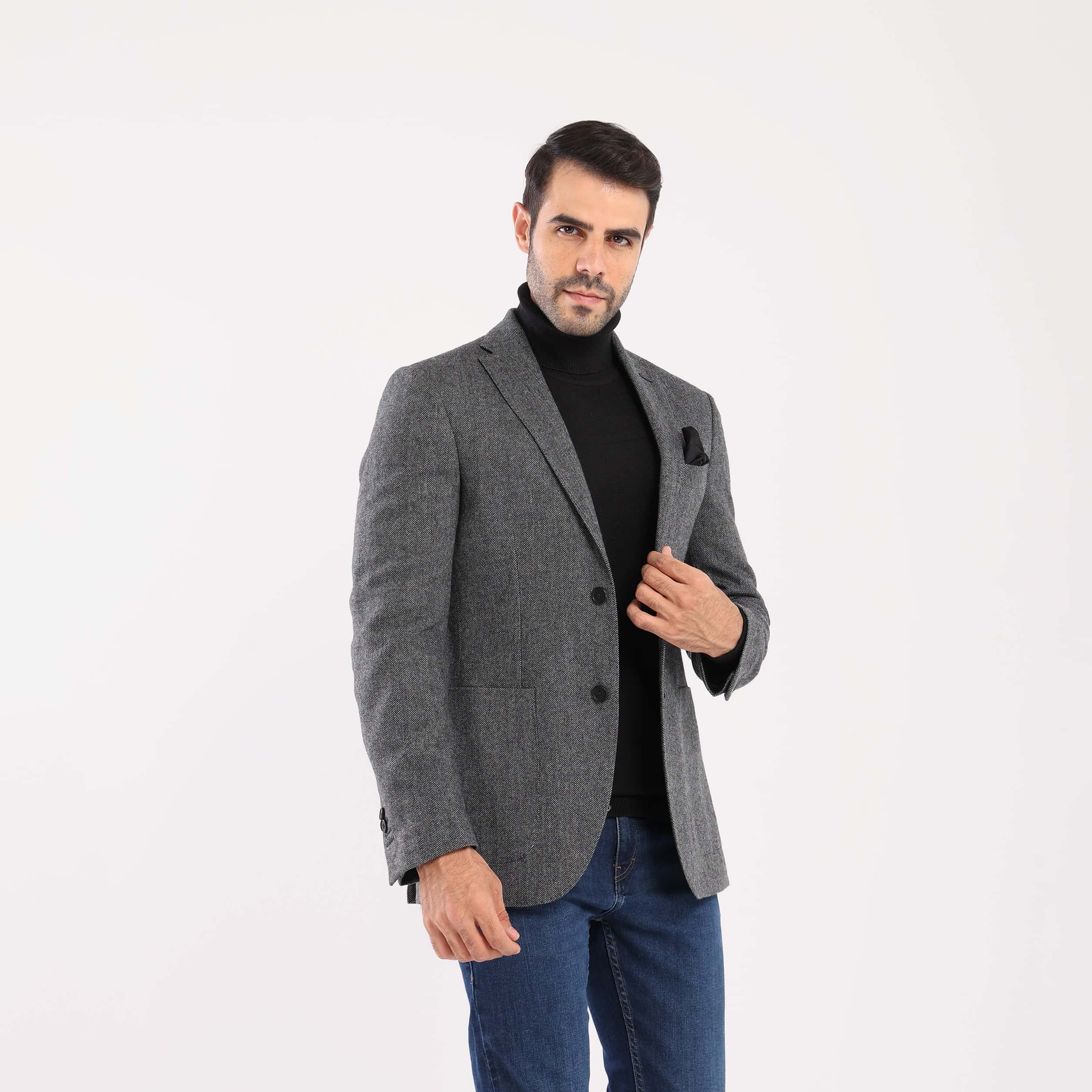 Dark Grey Blazer Jacket(393) - nagahomme