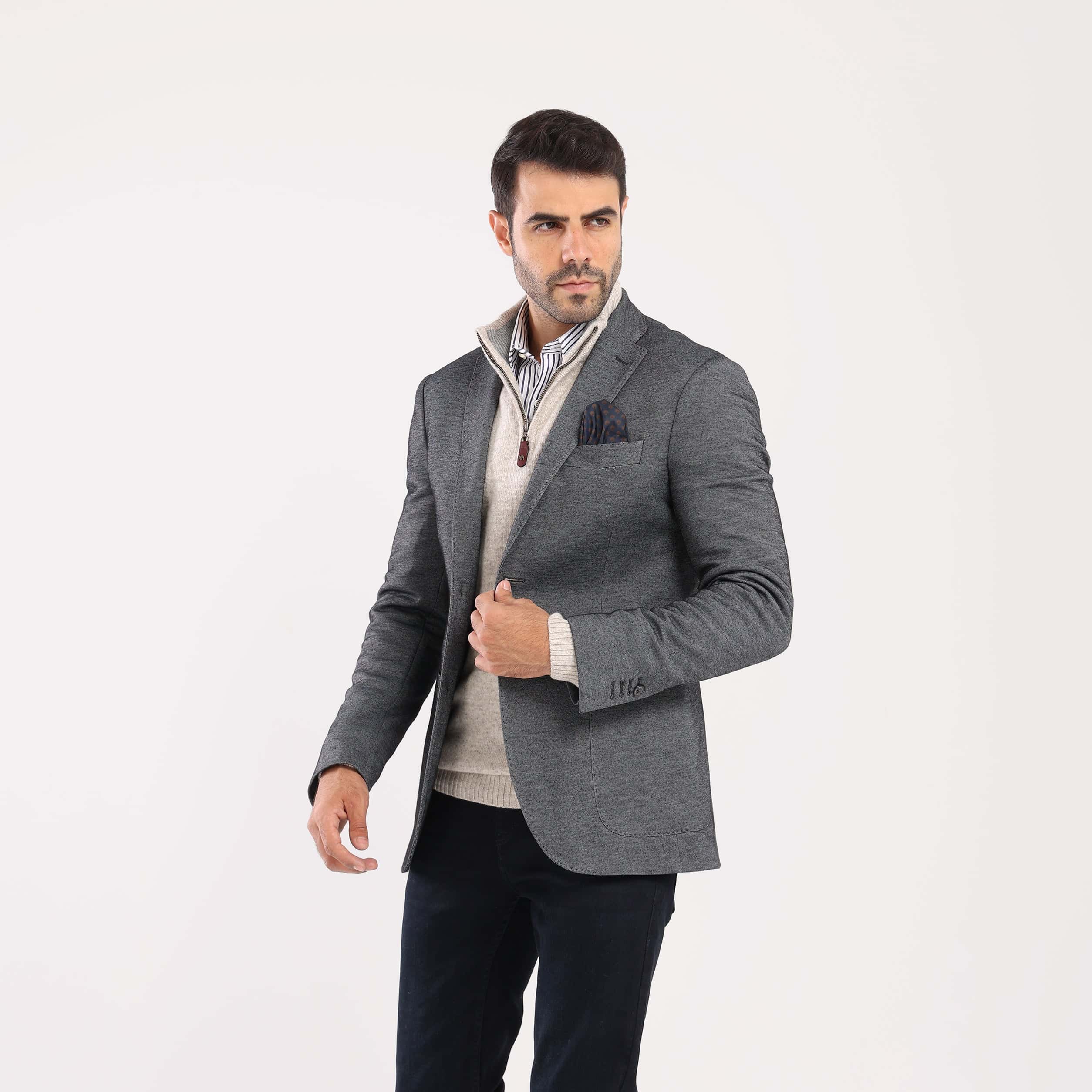 Charcoal chanee Blazer Jacket(395) - nagahomme