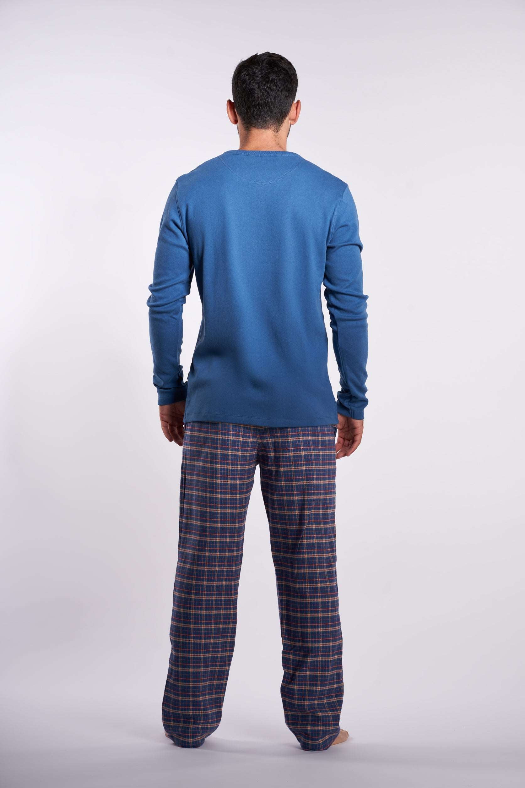 Dark blue 2piece men's pajama(mpjl106)