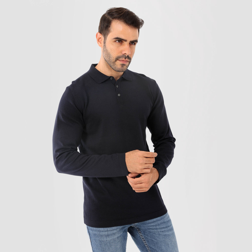 Blue Black Pullover Basic Long Sleeves - MPLBSC-86 - nagahomme