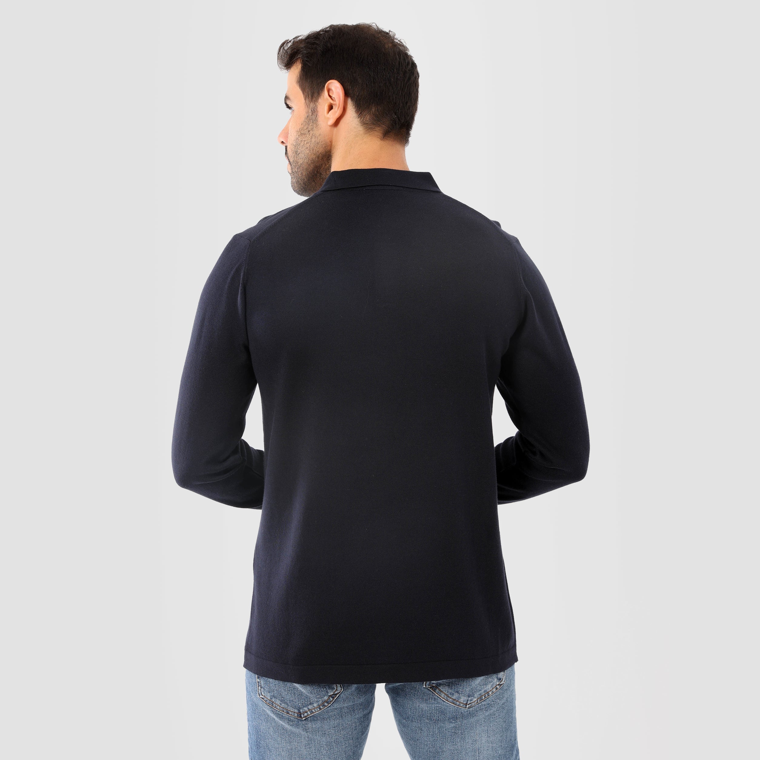 Blue Black Pullover Basic Long Sleeves - MPLBSC-86 - nagahomme
