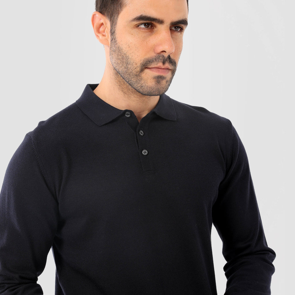 Blue Black Pullover Basic Long Sleeves - MPLBSC-86 - nagahomme