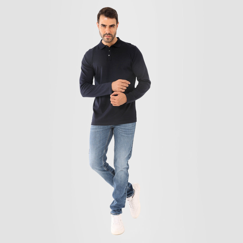 Blue Black Pullover Basic Long Sleeves - MPLBSC-86 - nagahomme