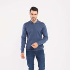 Indigo Pullover Polo Cable Long Sleeve - MPLBSC-87 - nagahomme