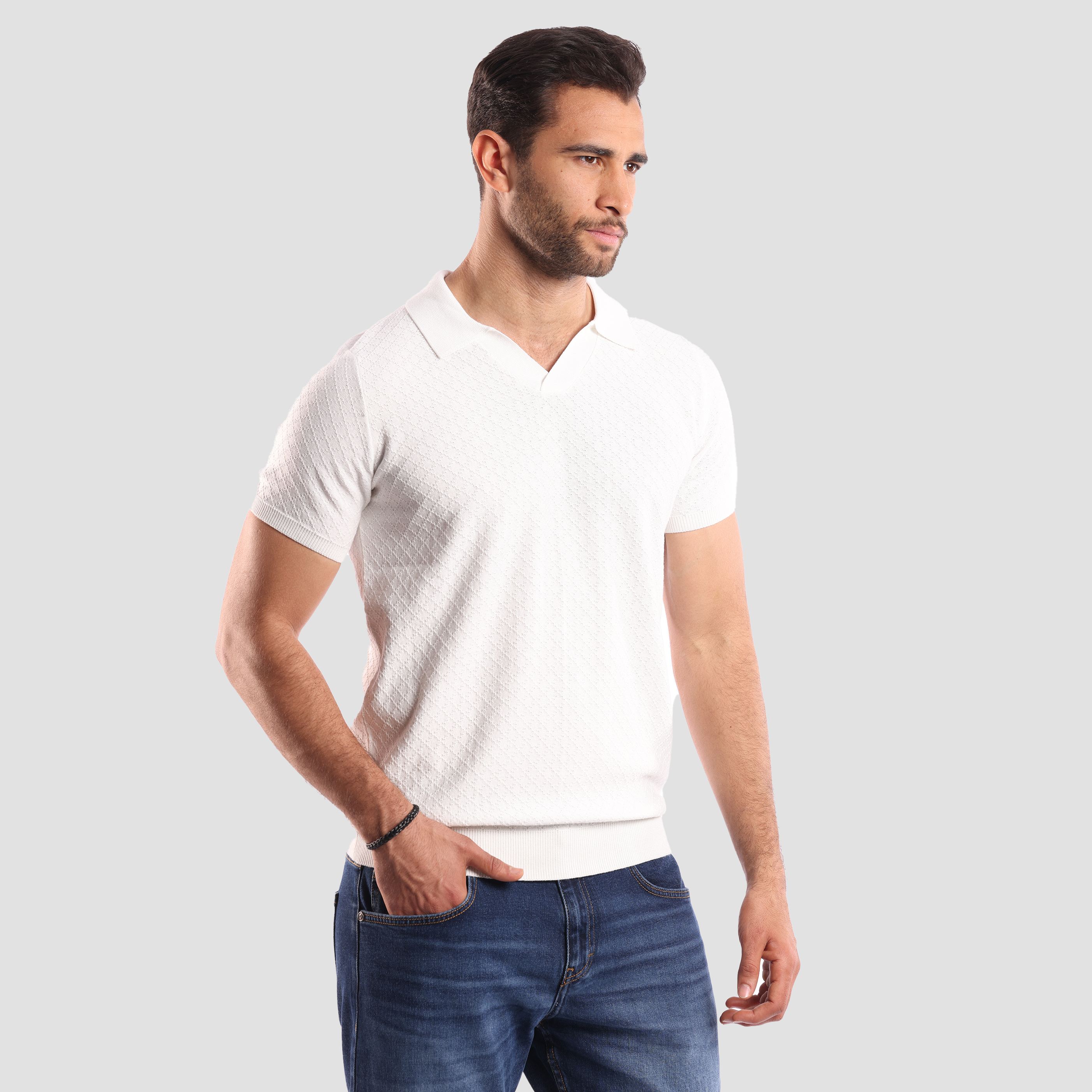 OFF White Plain Short Sleeves Polo - MPO131s - nagahomme Main image