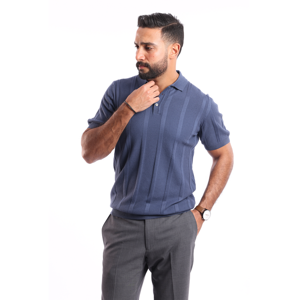 Indigo Short Sleeves Polo - MPO132 - nagahomme