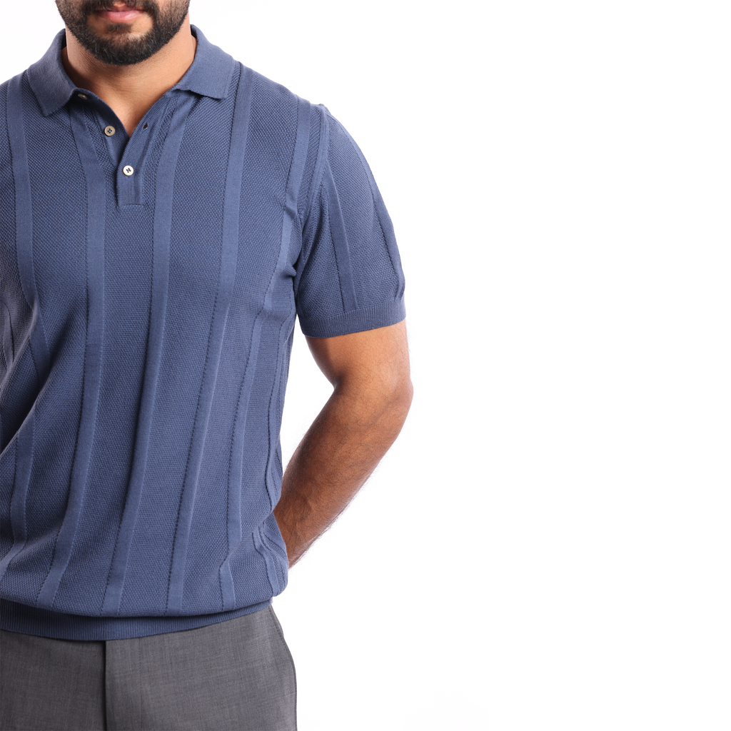 Indigo Short Sleeves Polo - MPO132 - nagahomme