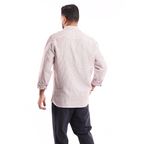 Dark Red*white Linen Shirt - MSH644 - nagahomme