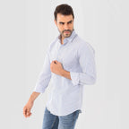 White*Light Blue Classic Shirt - MSH956 - Naga Homme