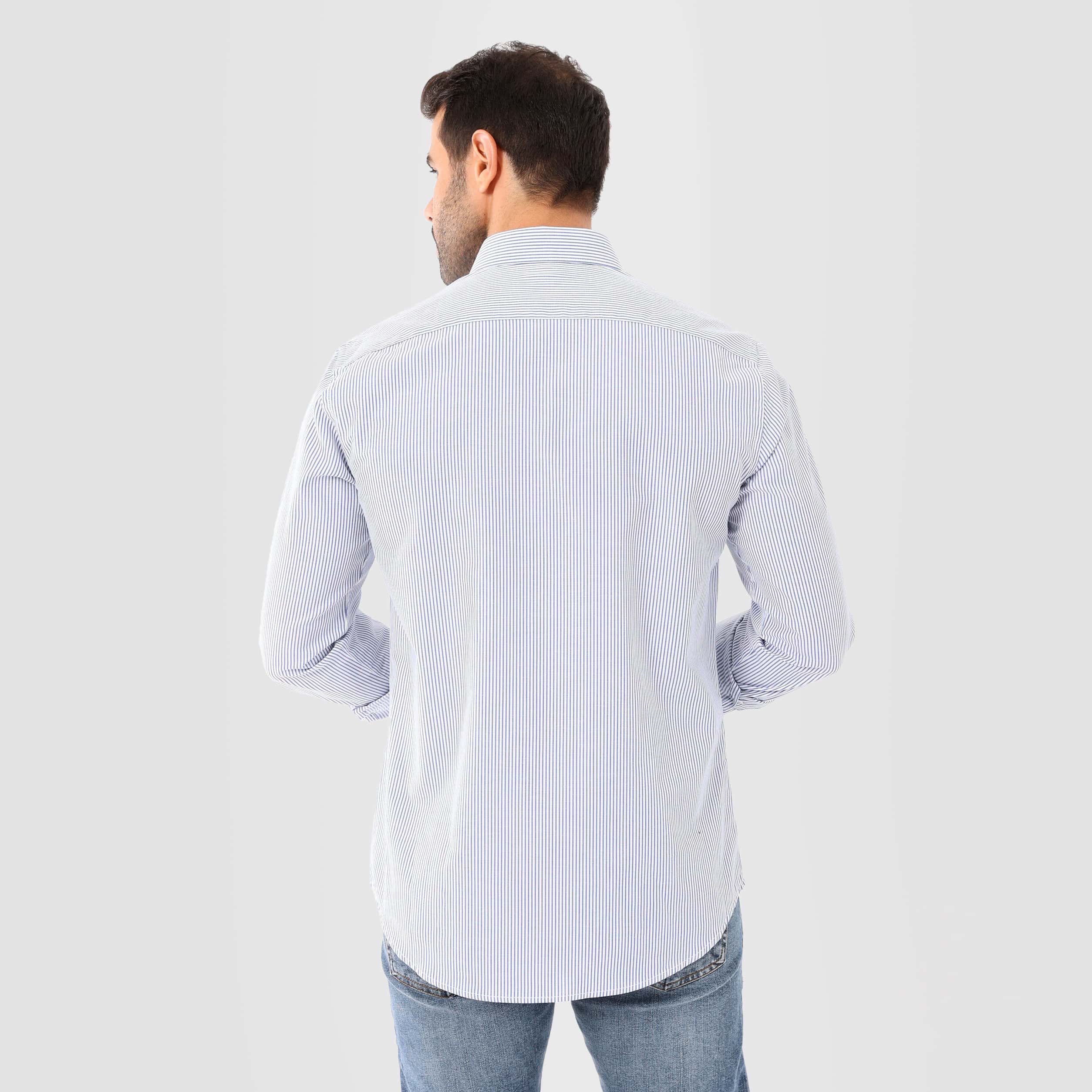 White*Light Blue Classic Shirt - MSH956 - Naga Homme