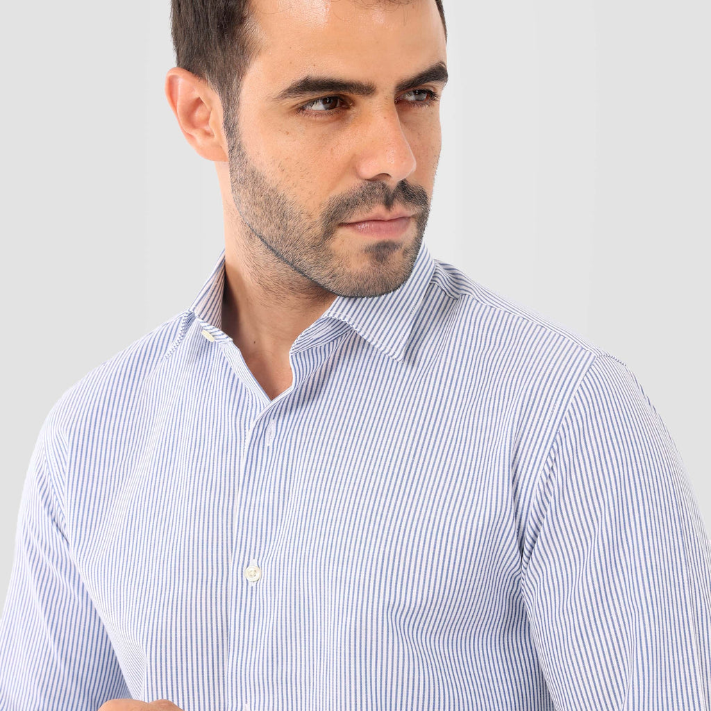 White*Light Blue Classic Shirt - MSH956 - Naga Homme