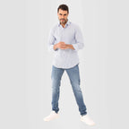 White*Light Blue Classic Shirt - MSH956 - Naga Homme