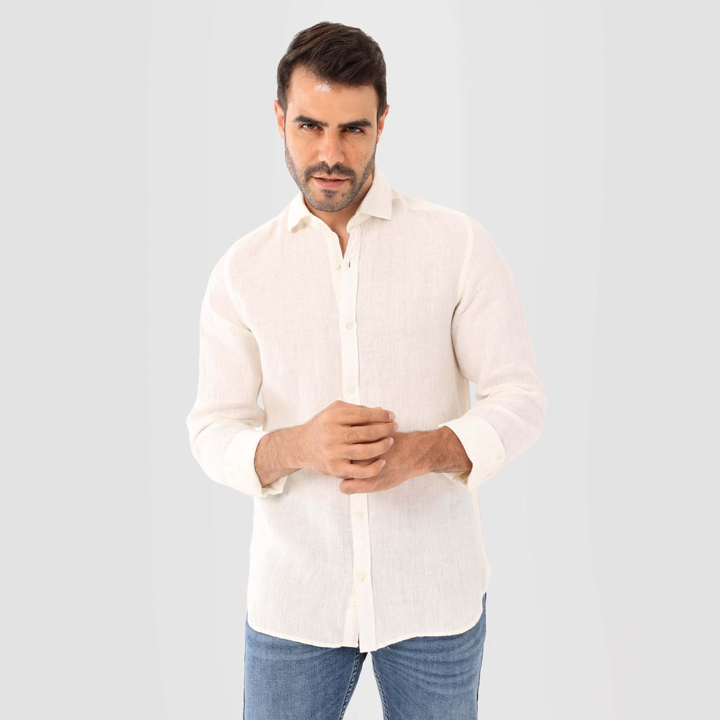 Off White Linen Shirt(995) - nagahomme