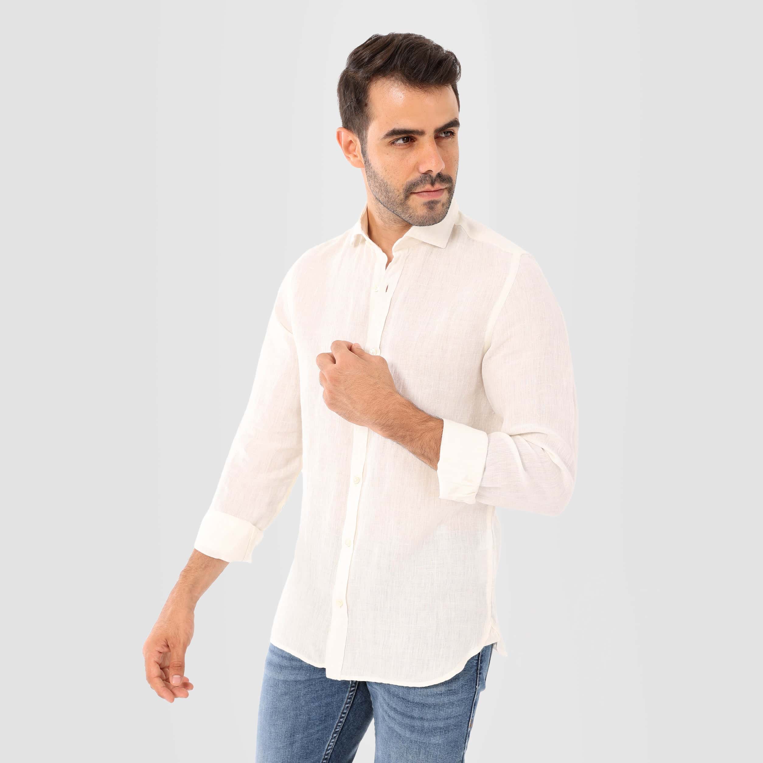 Off White Linen Shirt(995) - nagahomme