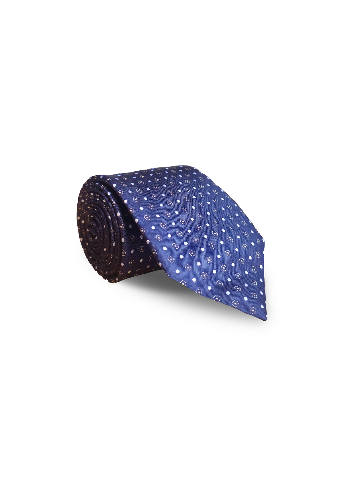 Navy Silk Printed Tie-MTIE-17