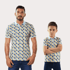 "Hawaiian" Printed Yellow T-Shirt