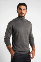Charcoal Rounded-Neck Pullover