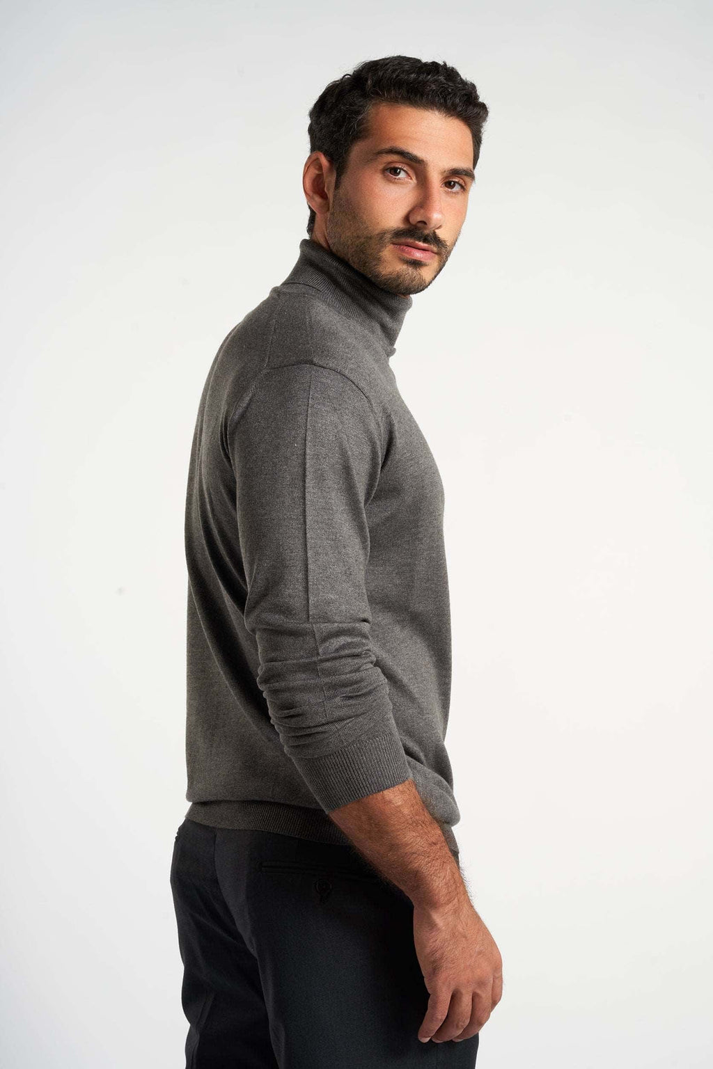 Charcoal Rounded-Neck Pullover