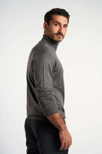 Charcoal Rounded-Neck Pullover