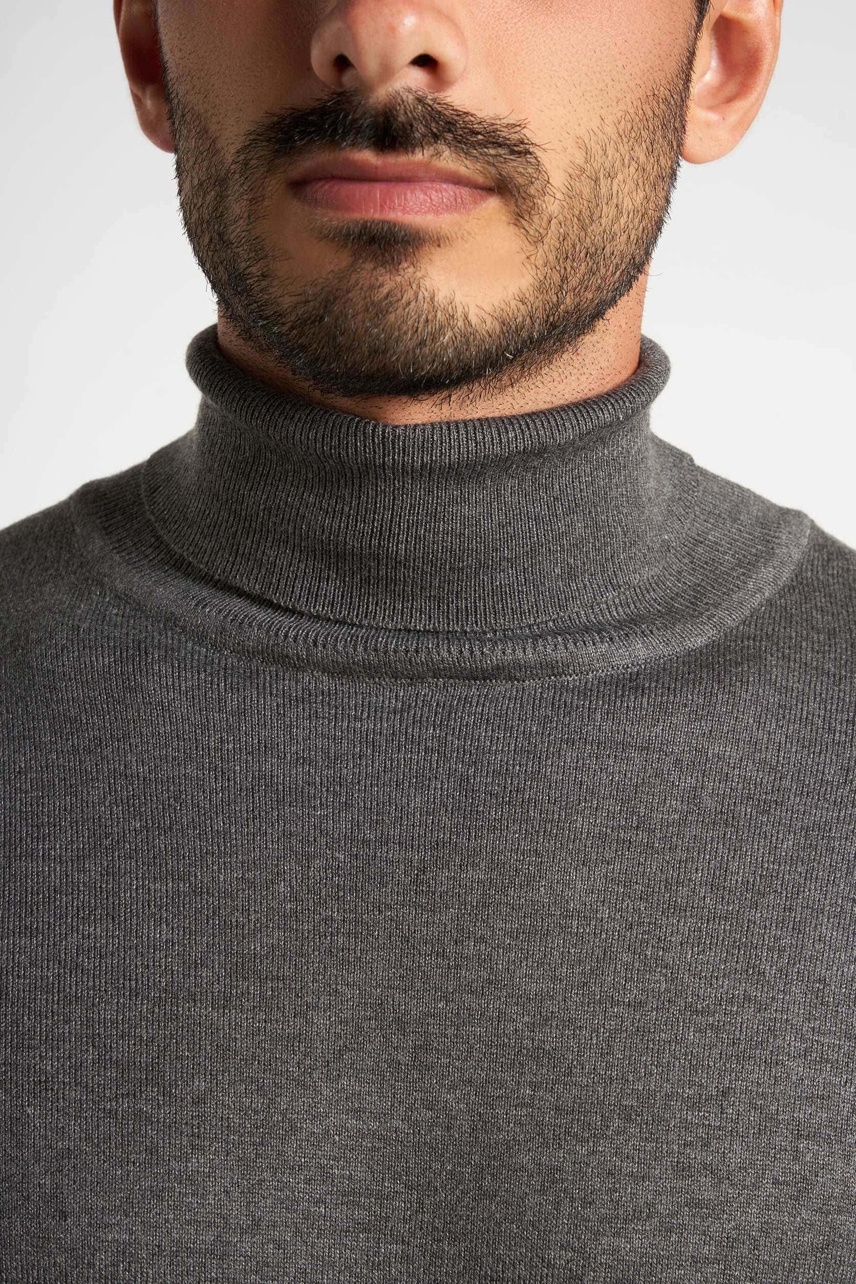 Charcoal Rounded-Neck Pullover