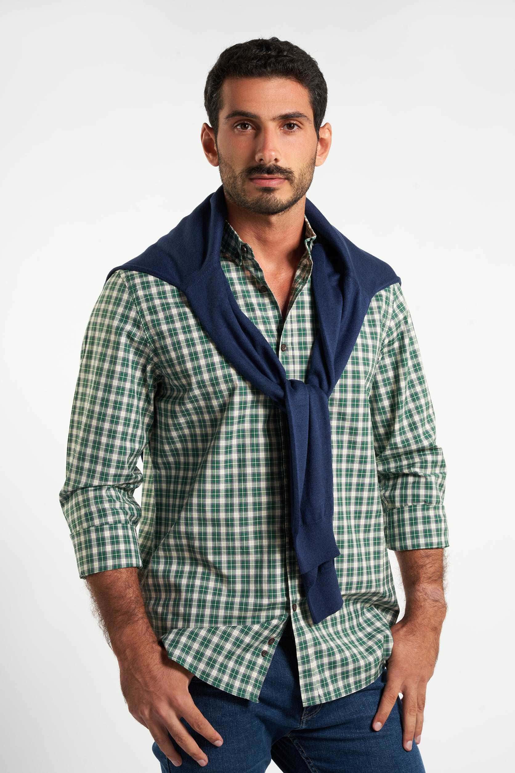 Green Checks Cotton Shirt(539) Main image