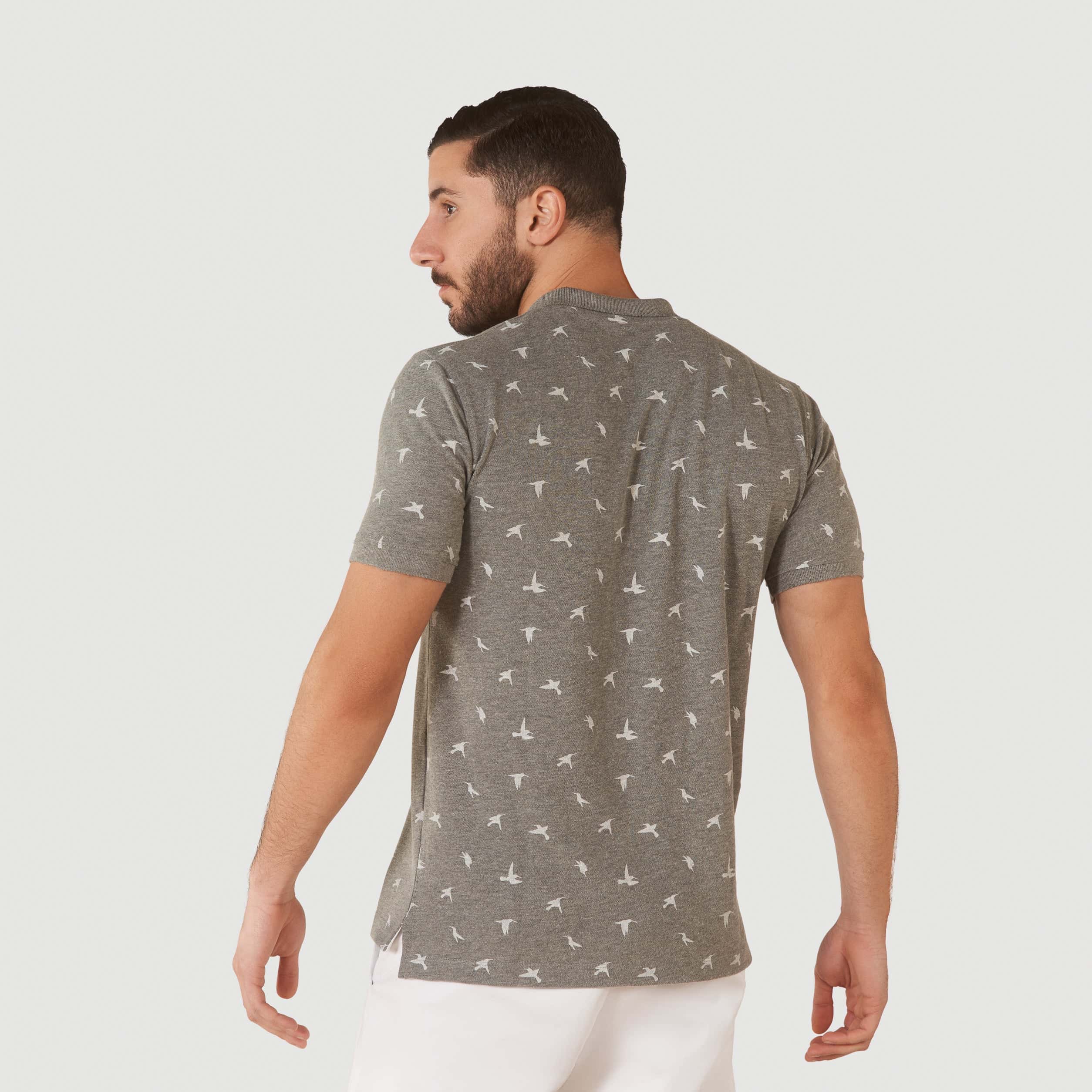 GREY CHANEE PRINTED Short Sleeves Polo(70) - nagahomme