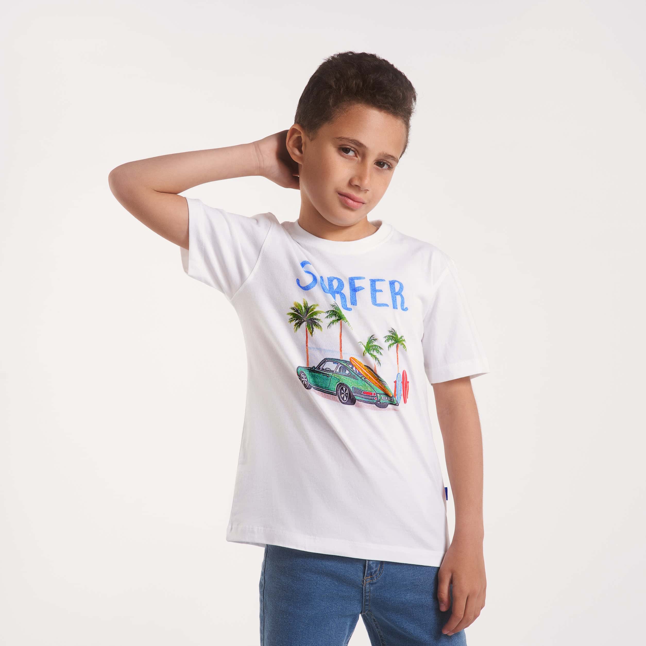 Boys Round neck Printed boys T-Shirts white(34) - nagahomme
