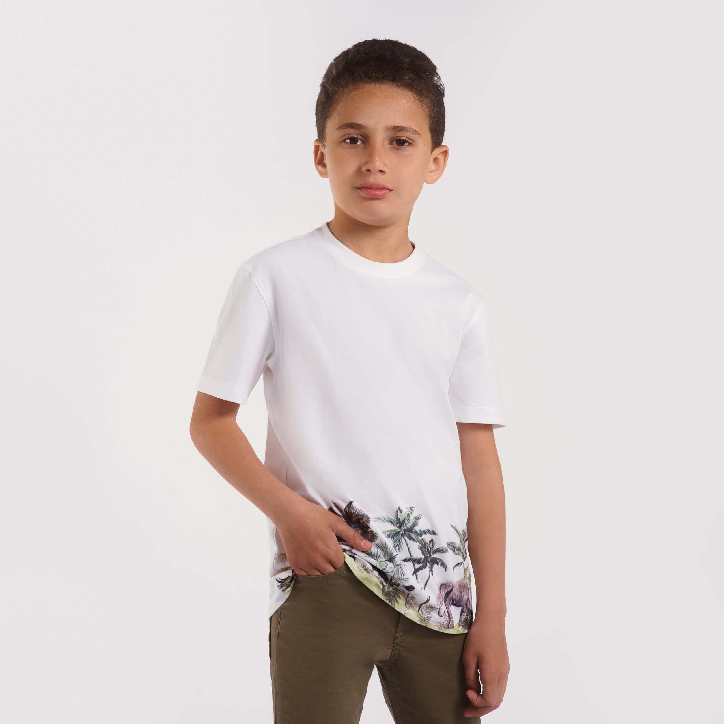 Boys Round neck jungle printed T-Shirt(29) - nagahomme