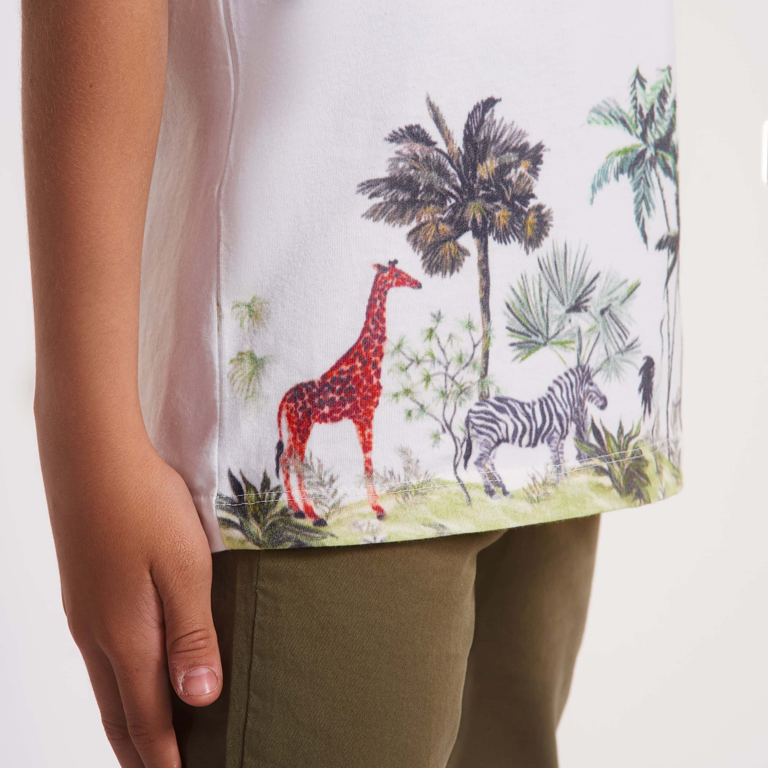 Boys Round neck jungle printed T-Shirt(29) - nagahomme