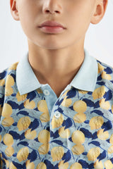 "Hawaiian" Printed Yellow T-Shirt