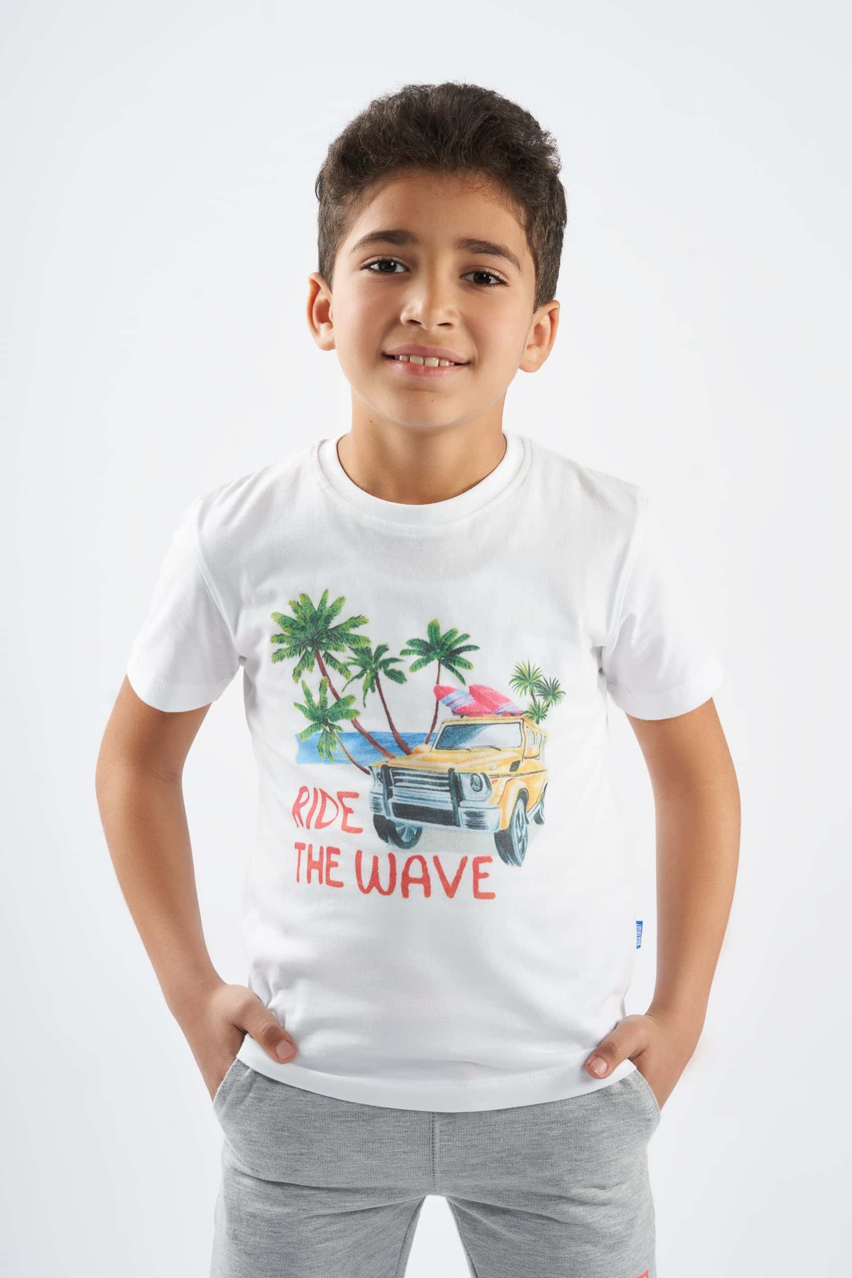 Boys Round neck Printed boys T-Shirts white(35) - nagahomme Main image