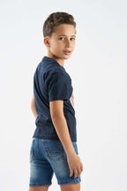 Boys V-neck Printed T-Shirts NAVY(23) - nagahomme