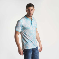 "Hawaiian" Printed Light Blue T-Shirt