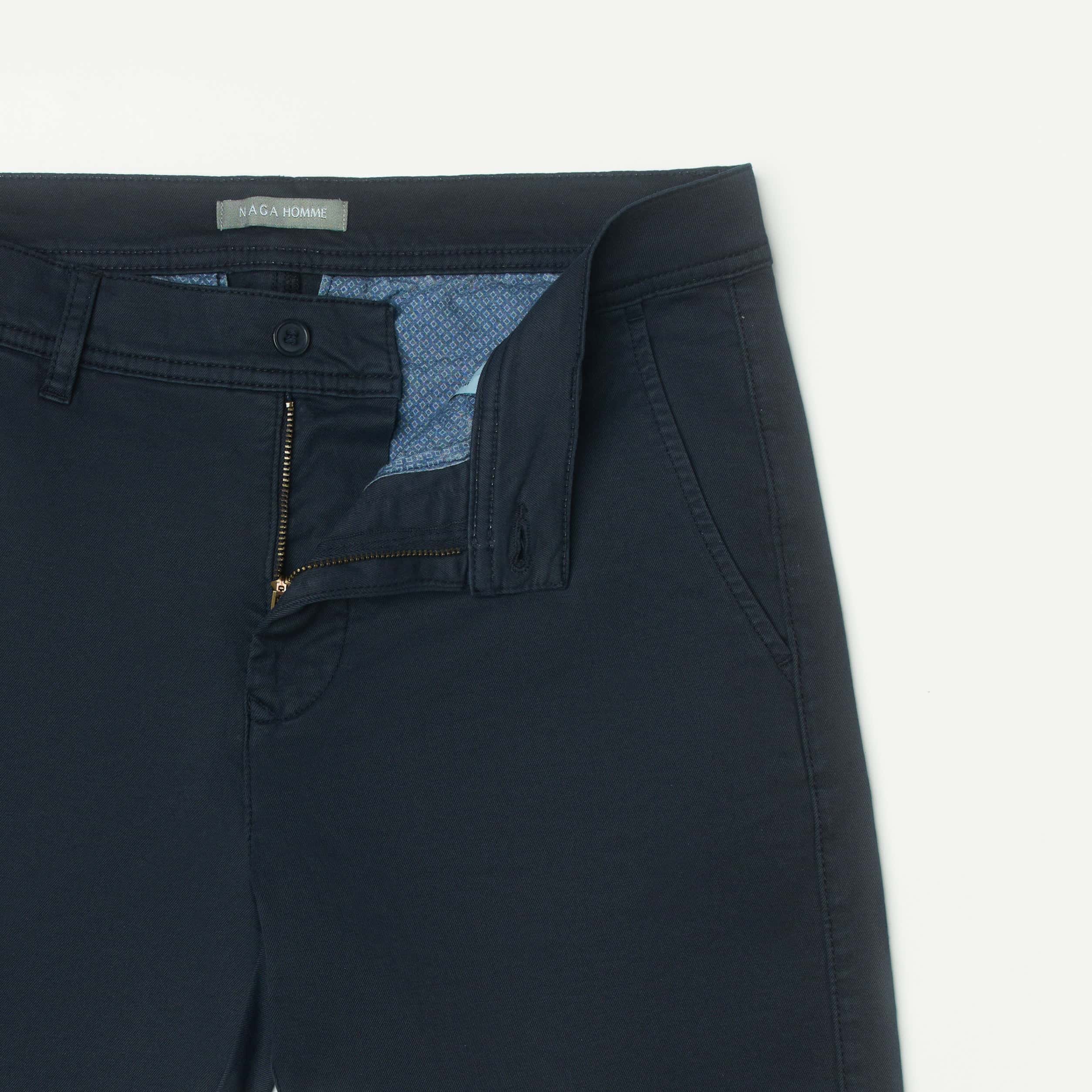 Navy Gabardine Shorts(39) - Naga Homme