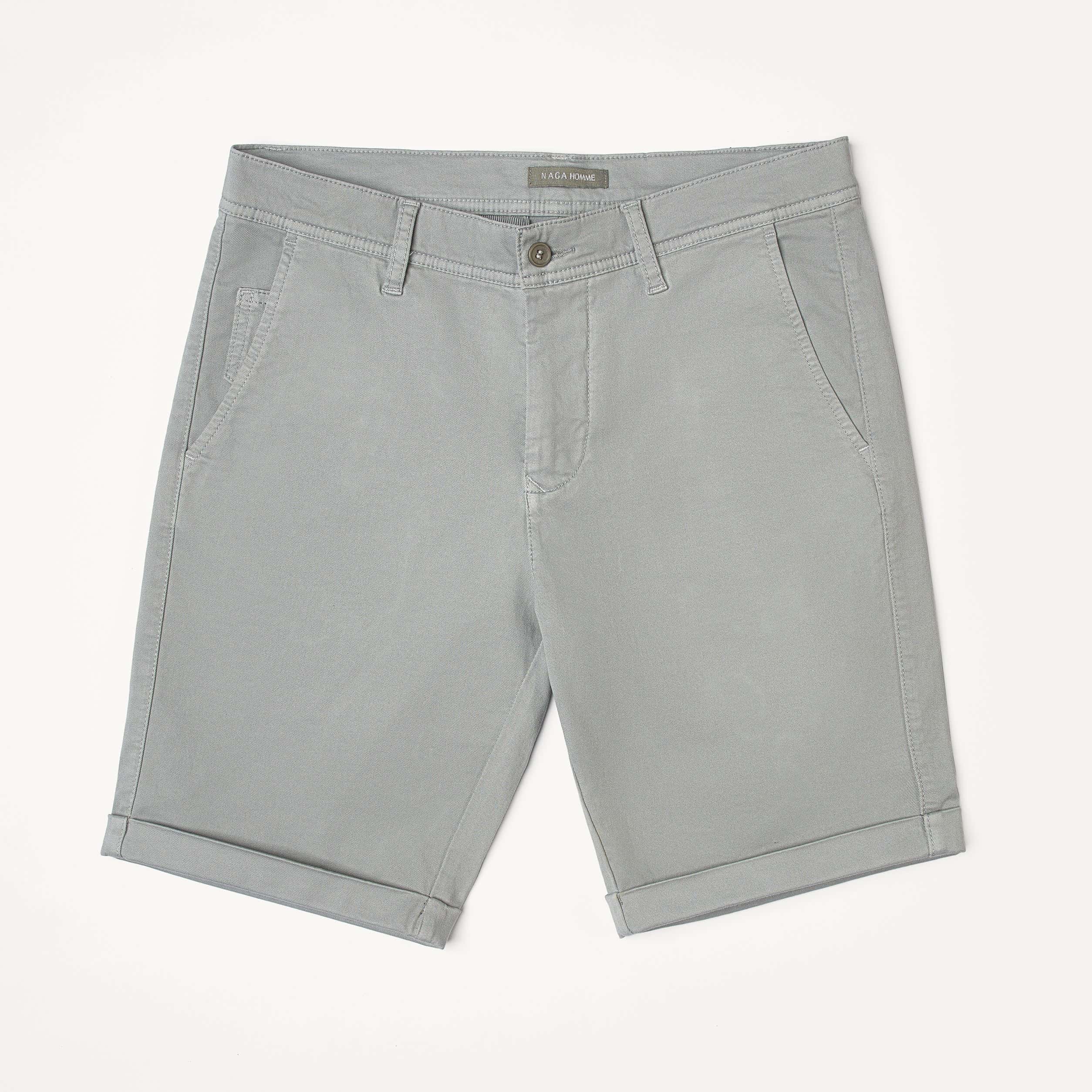 Grey Gabardine Shorts(39) - Naga Homme