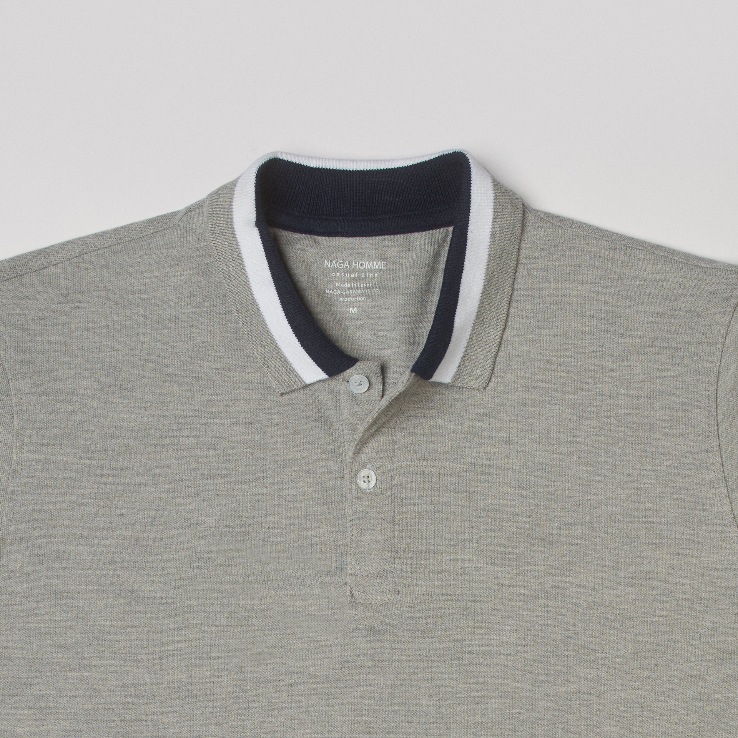 Light Grey Short Sleeves Polo(51)