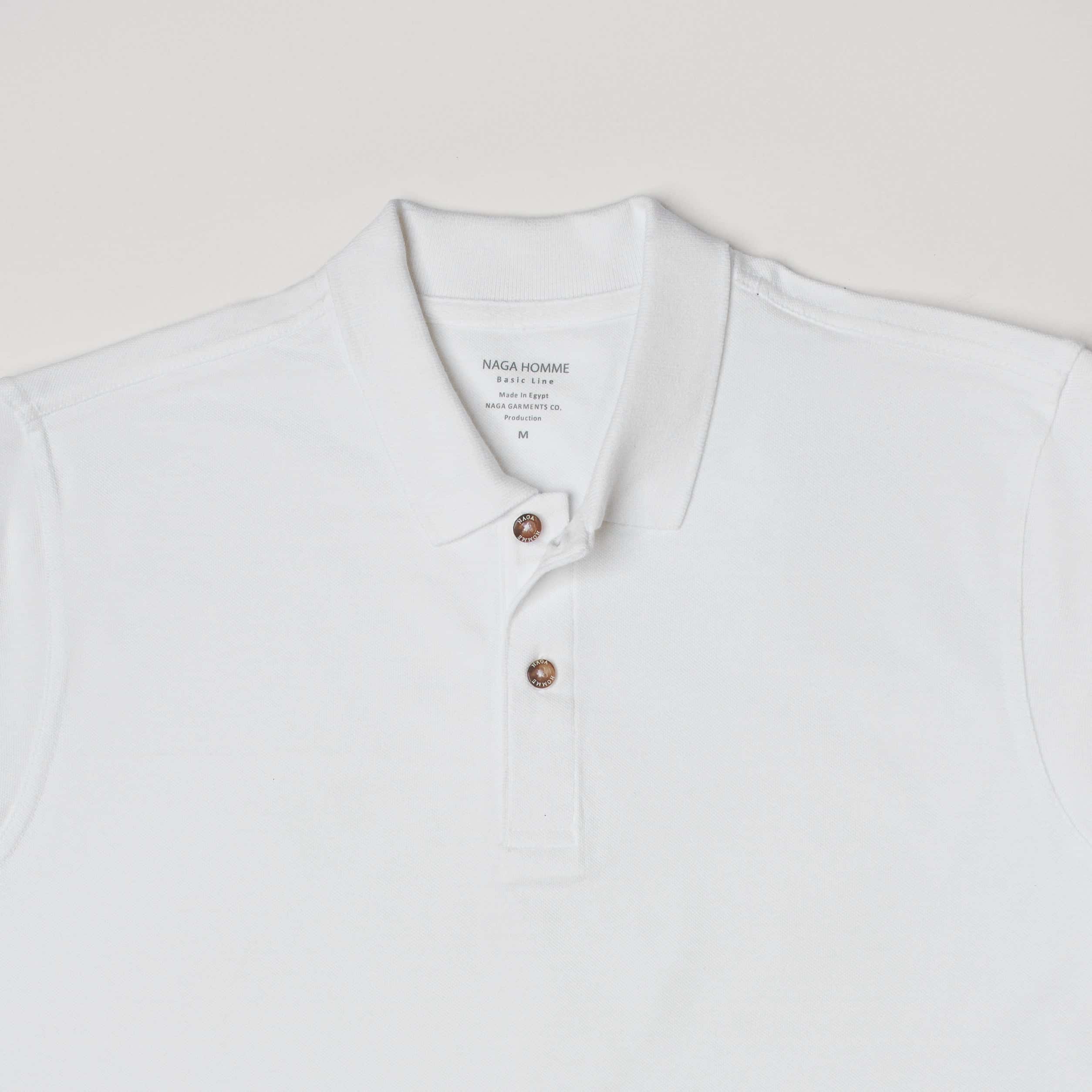 White Plain Short Sleeves Polo(103) - nagahomme