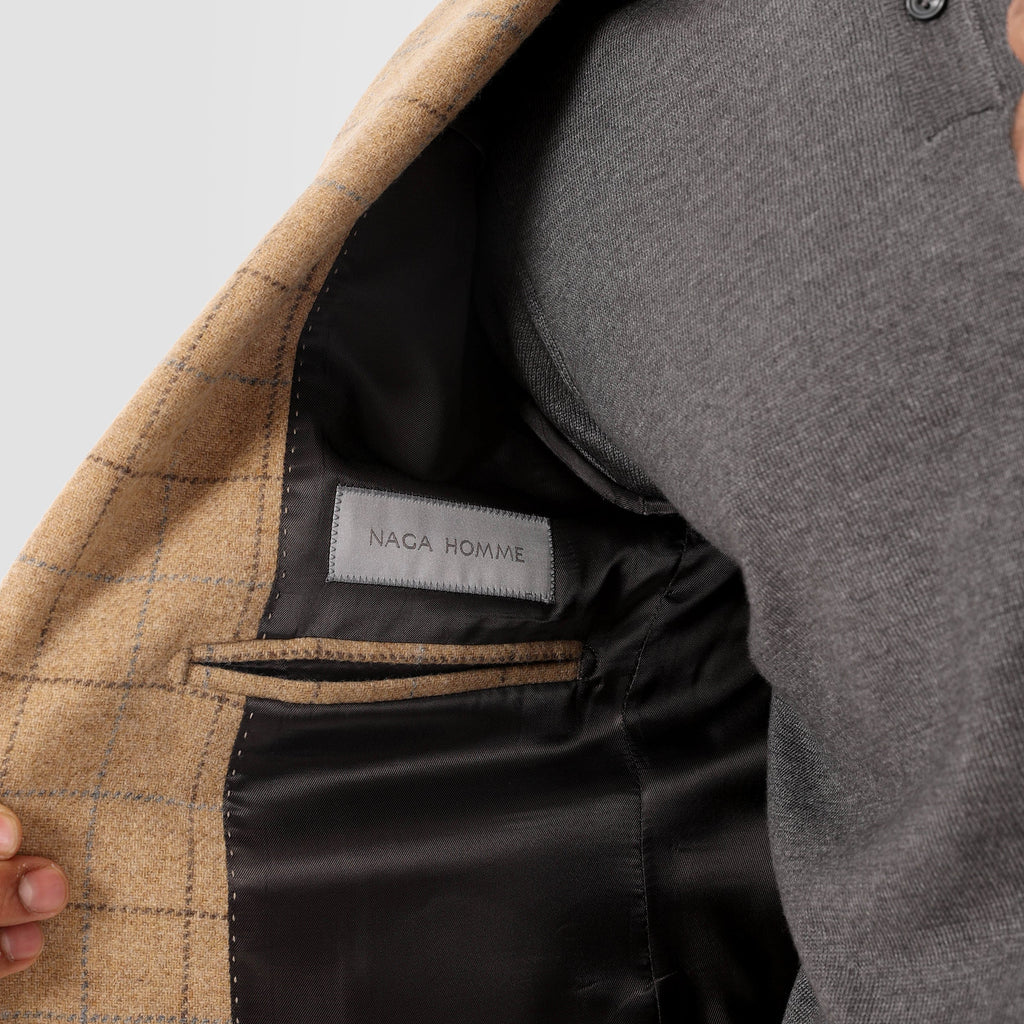 Checks Beige Blazer Jacket(391) - nagahomme