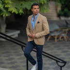 Checks Beige Blazer Jacket(391) - nagahomme